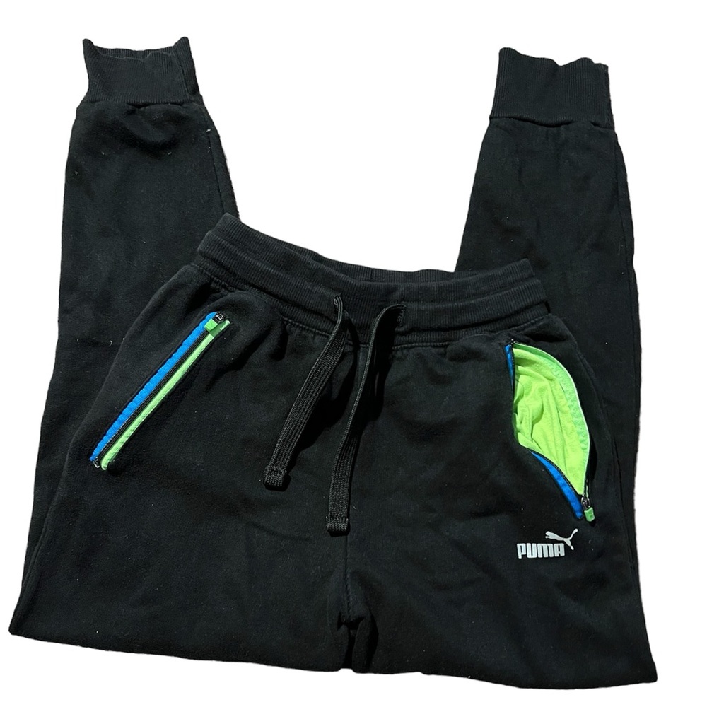 Black puma size medium 10-12 big boys sweat pants